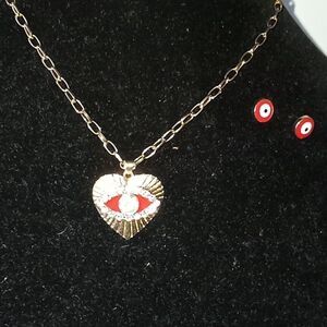 Mint collection Gold and Red Evil eye Jewelry set